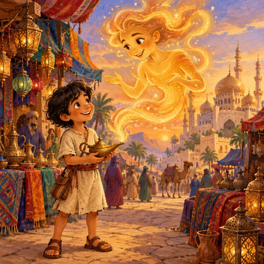 Aladdin and the Magic Lamp cover illustration