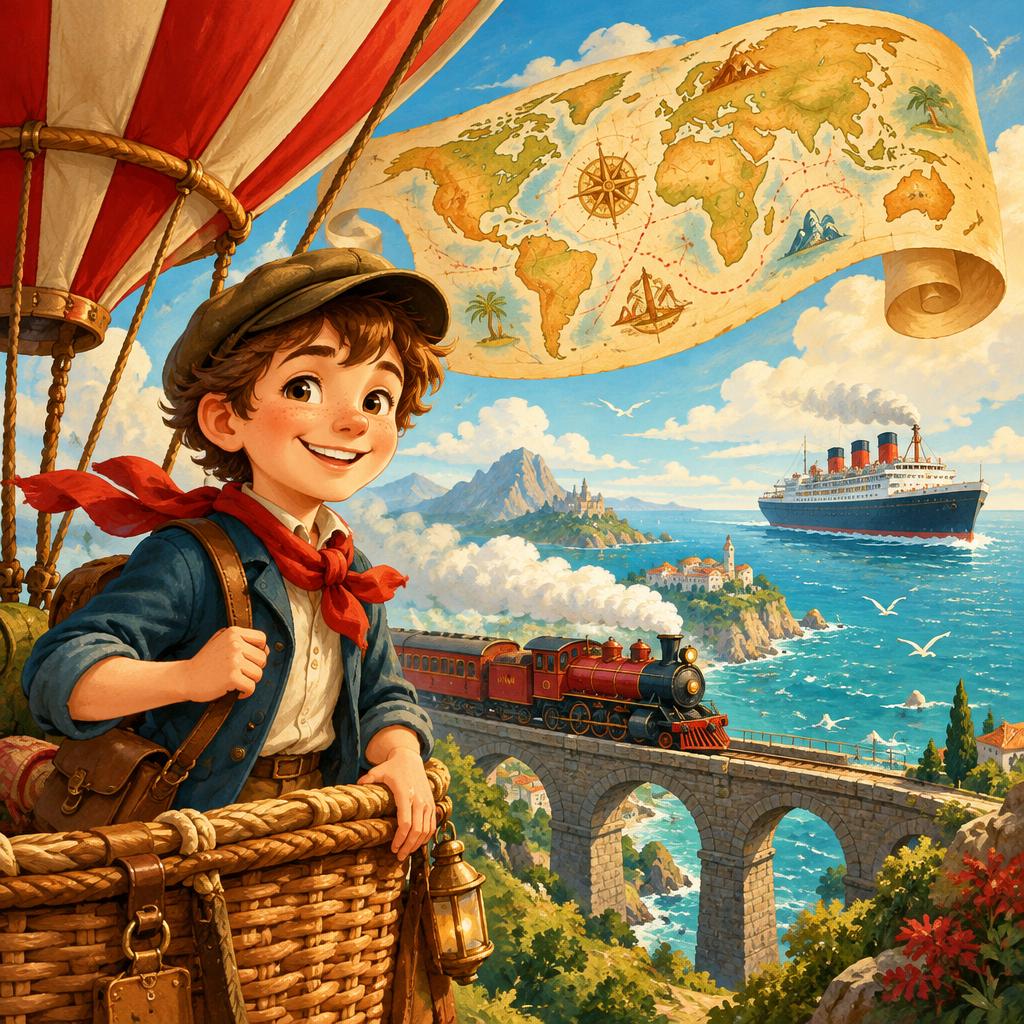 Around the World in Eighty Days cover illustration