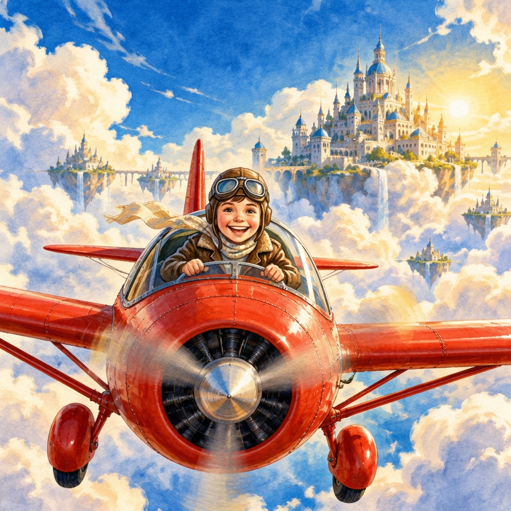 The Pilot and the City in the Clouds cover illustration