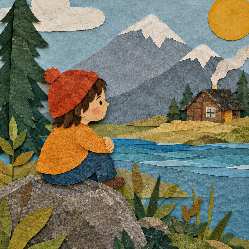 Paper Collage storybook style sample