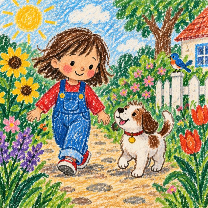 Crayon storybook style sample